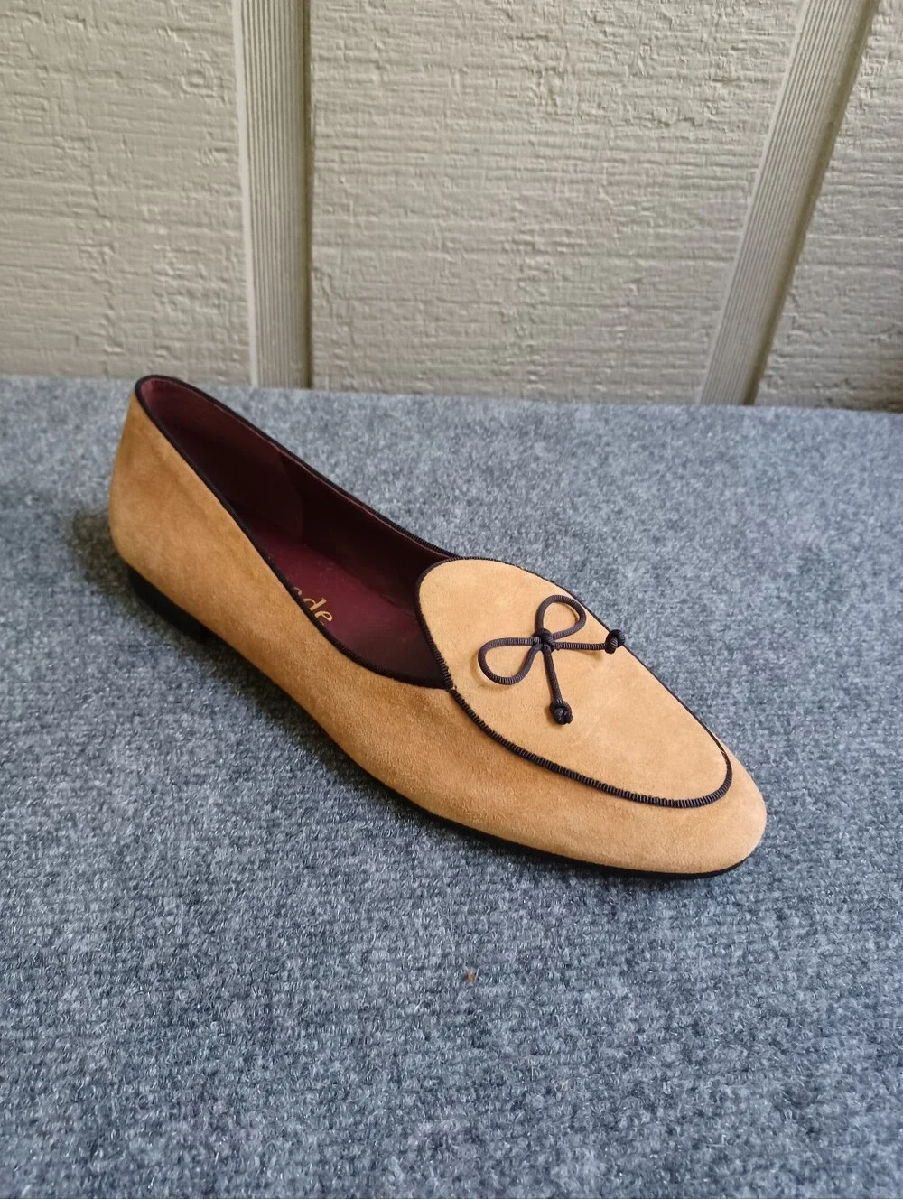 Kate Spade Devi Suede Loafers Size 10 B Women Bow Slip On In Bungalow Brown